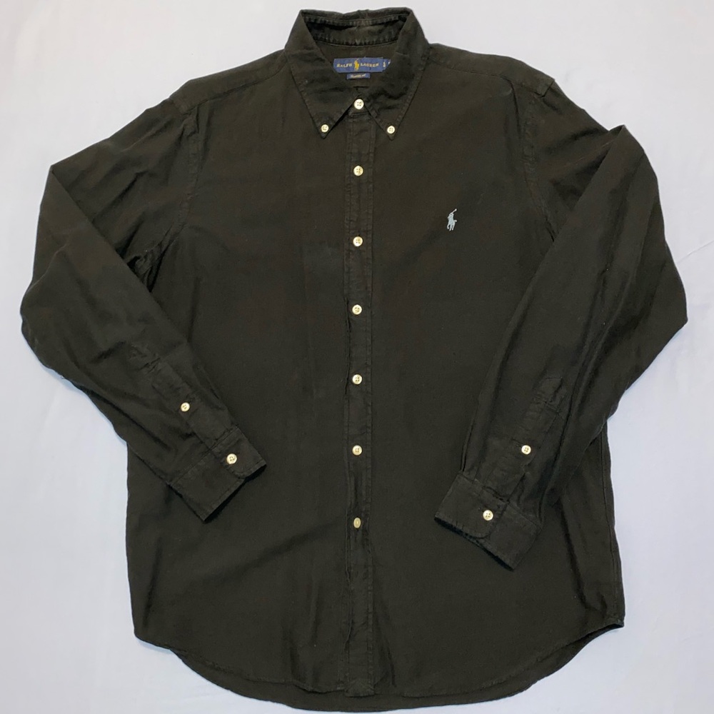Polo Ralph Lauren Classic Fit Garment-Dyed Oxford Shirt Men’s Large Black